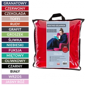Koc z rękawami, kocyko-szlafrok