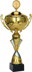Puchar metalowy gold z przykrywką